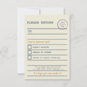 Bibliotheek Huwelijk RSVP Boek Retourkaarten Kaartje