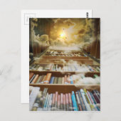 Bibliotheek in de lucht briefkaart (Voorkant / Achterkant)