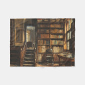  Bibliotheek Interieur Scène Fleece Deken (Voorkant (Horizontaal))