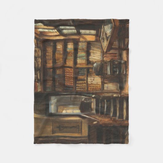  Bibliotheek Interieur Scène Fleece Deken (Voorkant)