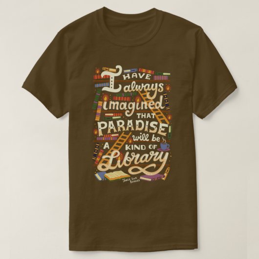 Bibliotheek is paradijs t-shirt (Design voorkant)