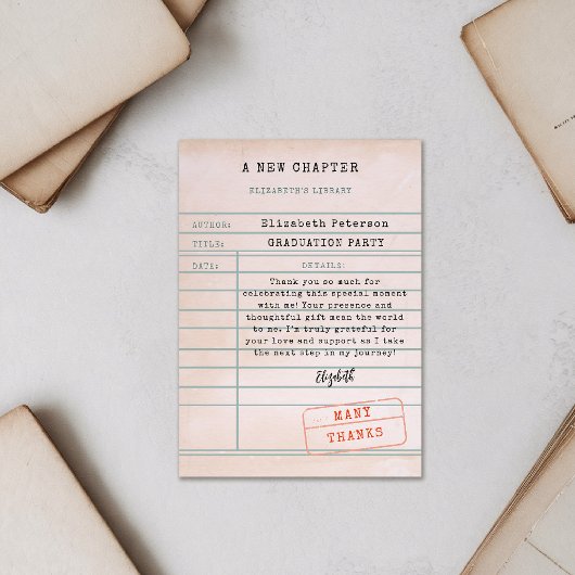 Bibliotheek Kaart Afstuderen Dank u kaart