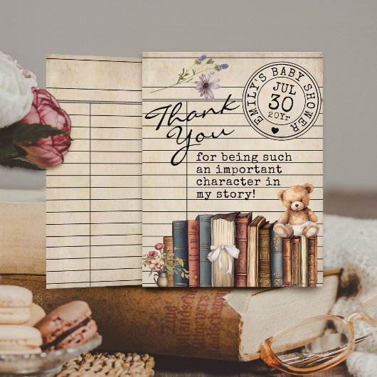  Bibliotheek Kaart Bloemenboeken Beer Baby shower