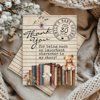  Bibliotheek Kaart Bloemenboeken Beer Baby shower