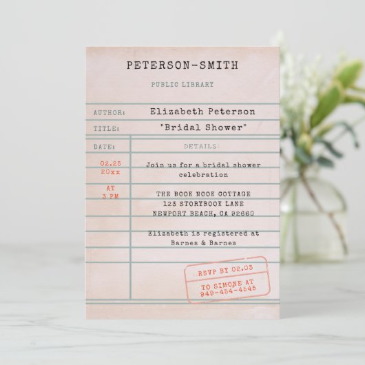  Bibliotheek Kaart Boek Lover Chic Vrijgezellenfee (Staand voorkant)