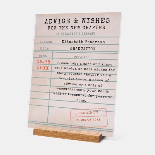 Bibliotheek Kaart Boek Thema Afstuderen Adviezen W Acryl Bord (Hoek)