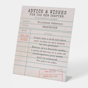 Bibliotheek Kaart Boek Thema Afstuderen Adviezen W Reclamebord Met Voetstuk