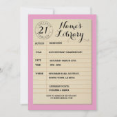 Bibliotheek Kaart Boek Verjaardagsfeest Roze Uitno (Voorkant)