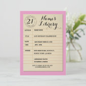 Bibliotheek Kaart Boek Verjaardagsfeest Roze Uitno (Staand voorkant)