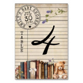  Bibliotheek Kaart Boeken Baby shower Tafel Kaart (Voorkant)