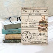 Bibliotheek Kaart Boeken Beer Baby shower Uitnodi