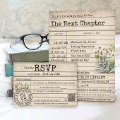  Bibliotheek Kaart Boeken Trouwen RSVP Kaart