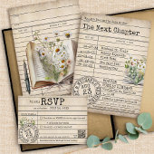  Bibliotheek Kaart Boeken Trouwen RSVP Kaart