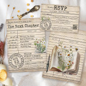  Bibliotheek Kaart Boeken Trouwen RSVP Kaart