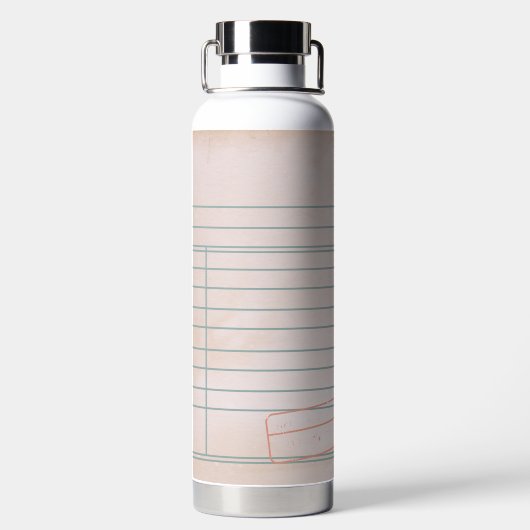  Bibliotheek Kaart Book Lover Bookish Bookworm Waterfles (Achterkant)