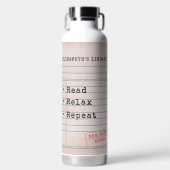  Bibliotheek Kaart Book Lover Bookish Bookworm Waterfles (Voorkant)