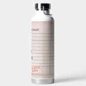  Bibliotheek Kaart Book Lover Bookish Bookworm Waterfles (Links)