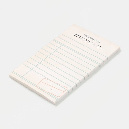 Bibliotheek Kaart Bookworm Bookish Fun Gift Post-it® Notes (Schuin)