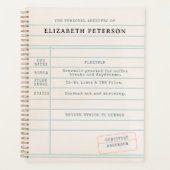Bibliotheek Kaart Bookworm Bookish Funny Gift Planner (Voorkant)