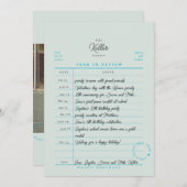 Bibliotheek Kaart Jaar in Review Flat Holiday Kaar (Voorkant / Achterkant)