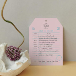 Bibliotheek Kaart Jaar in Review Flat Holiday Kaar