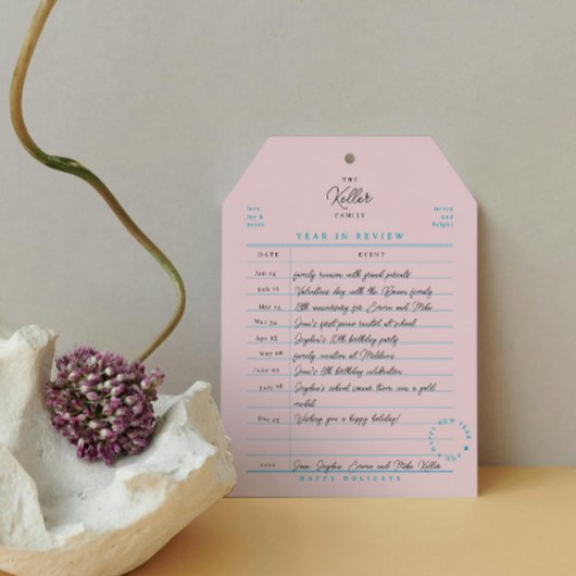 Bibliotheek Kaart Jaar in Review Flat Holiday Kaar