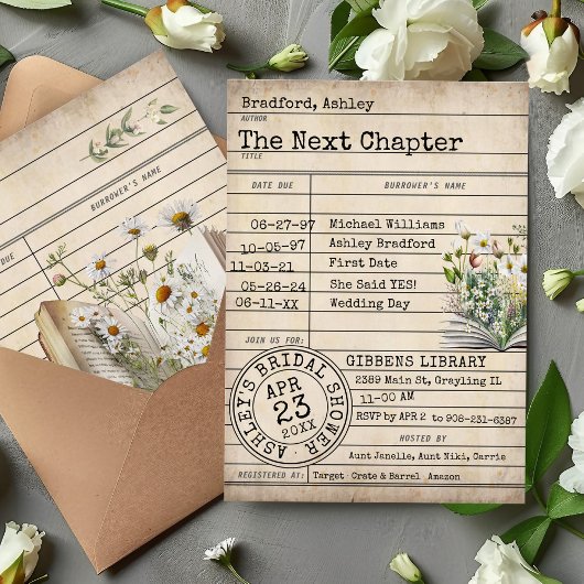  Bibliotheek Kaart Wildflower Book Vrijgezellenfee