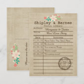 Bibliotheek Kaart Wildflowers Bewaar de datum (Voorkant / Achterkant)