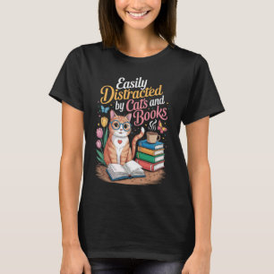 Bibliotheek Kat Boek Liefhebber Boekenwurm Literat T-shirt