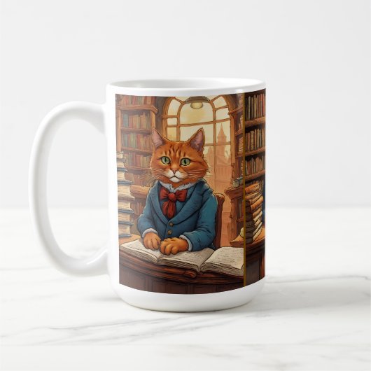 bibliotheek kat koffiemok (Links)