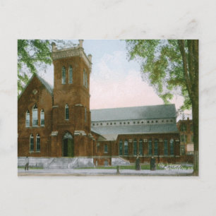 Bibliotheek, Manchester, NH 1909 Vintage Briefkaart