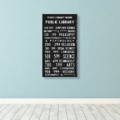 Bibliotheek met dewey Decimal Bus Roll op canvas Afdruk (Insitu (Houten vloer))
