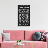 Bibliotheek met dewey Decimal Bus Roll op canvas Afdruk (Insitu (Woonkamer))