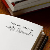 Bibliotheek met handgeschreven scriptnaam  zelfinktende stempel