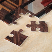 Bibliotheek met wereldbol legpuzzel (Zijkant)