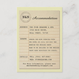 Bibliotheek Mr. & Mrs. Accommodatie Trouwboeken Informatiekaartje