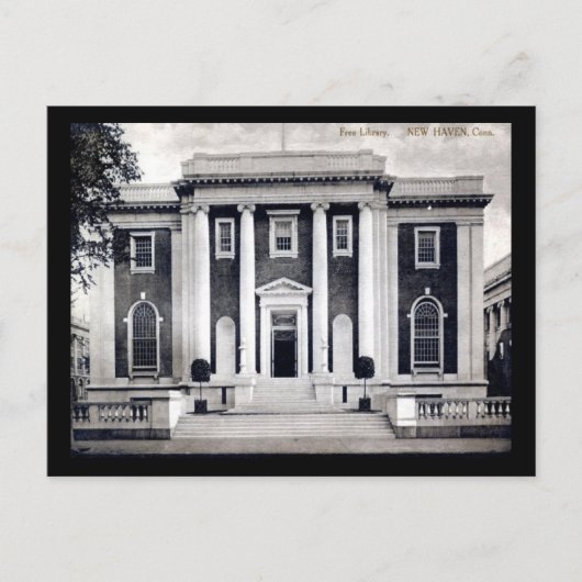 Bibliotheek, New Haven, Connecticut Vintage Briefkaart (Voorkant)