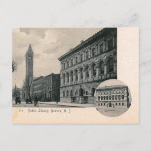 Bibliotheek, Newark, NJ Vintage Briefkaart