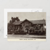 Bibliotheek, Nieuw Kasteel, IN Vintage Briefkaart (Voorkant / Achterkant)