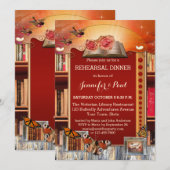 Bibliotheek of boek liefhebbers repetitie diner ui kaart (Voorkant / Achterkant)