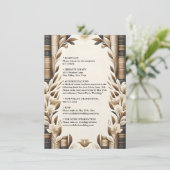 Bibliotheek Oud Engels Boek Club Hoesje Bruiloft Informatiekaartje (Staand voorkant)