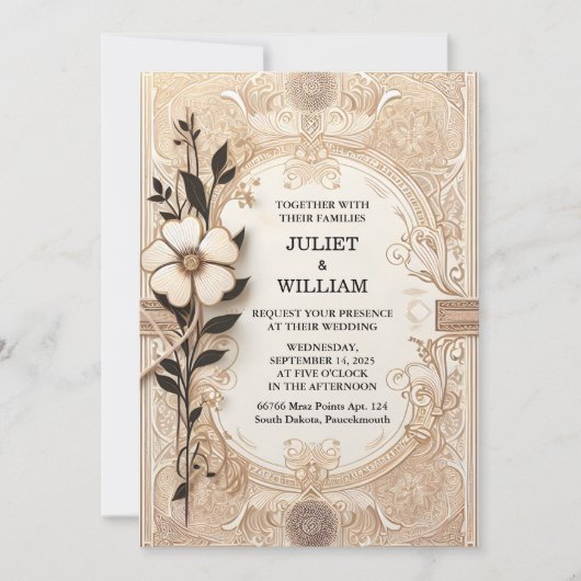 Bibliotheek Oud Engels Boek Club Hoesje Bruiloft Kaart (Voorkant)