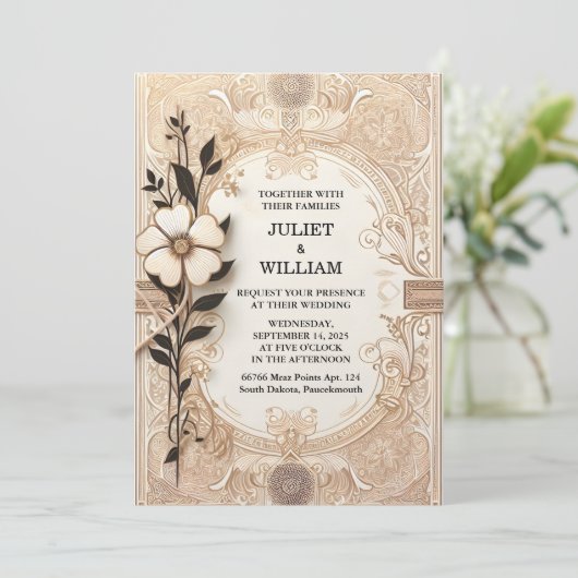 Bibliotheek Oud Engels Boek Club Hoesje Bruiloft Kaart (Staand voorkant)