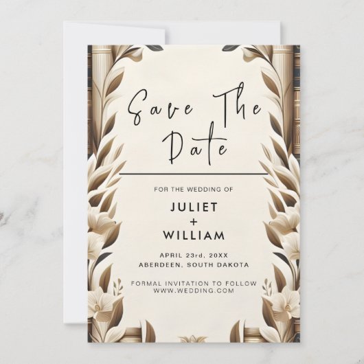 Bibliotheek Oud Engels Boek Club Hoesje Bruiloft Save The Date (Voorkant)