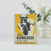 bibliotheek Poster Thinker Statue Librarian Briefkaart (Staand voorkant)