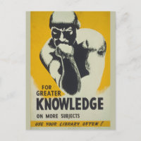 bibliotheek Poster Thinker Statue Librarian