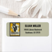  bibliotheek Poster Thinker Statue Librarian Etiket (Insitu)