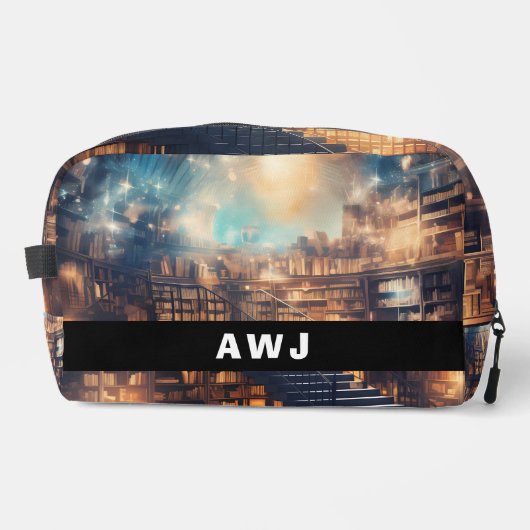 Bibliotheek Print Dopp Bag Toilettasje (Voorkant)