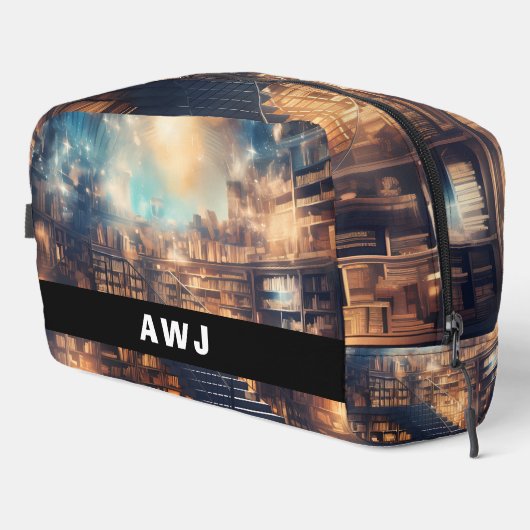 Bibliotheek Print Dopp Bag Toilettasje (Rechterhoek)