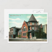 Bibliotheek, Quincy, IL 1914 Vintage Briefkaart (Voorkant / Achterkant)